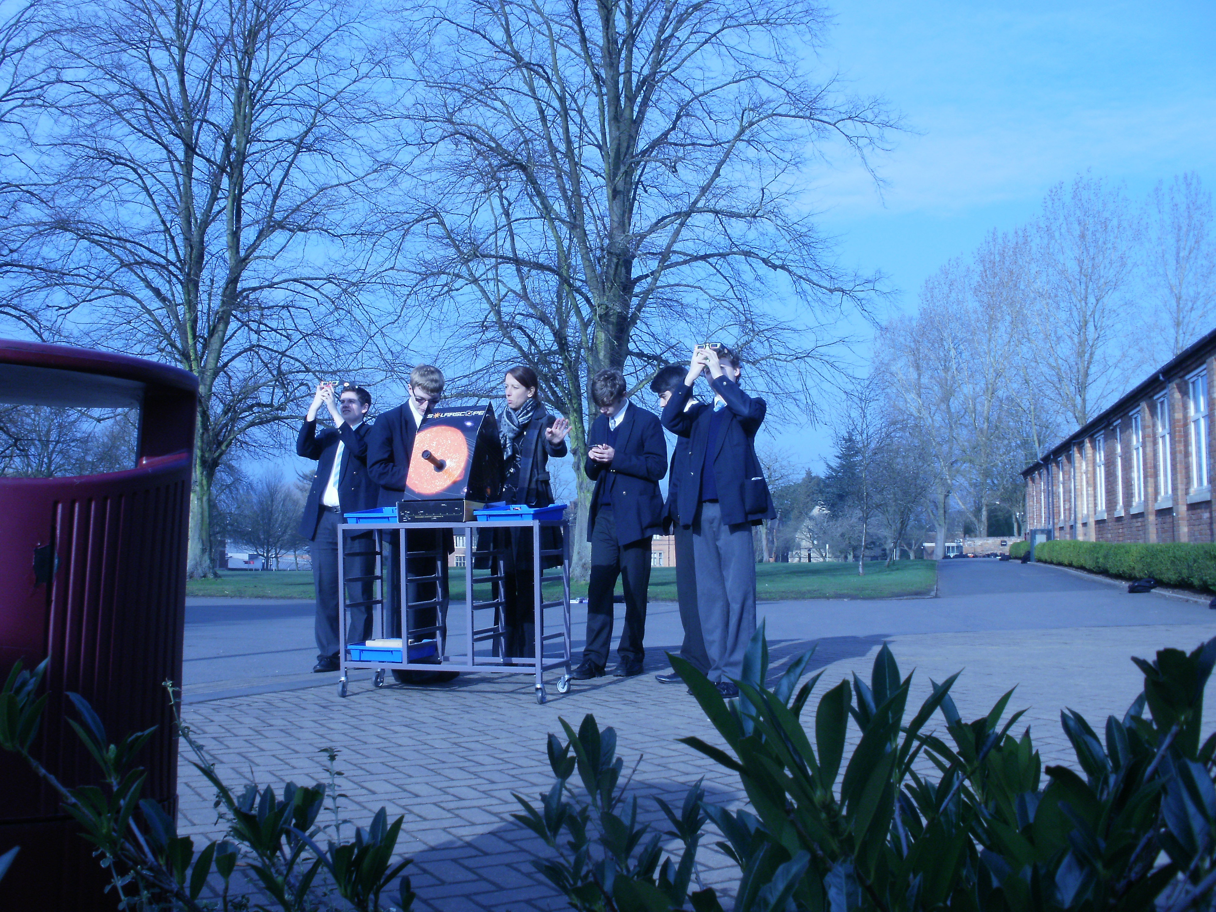 Pupils waiting for the solar eclipse (8.46am)